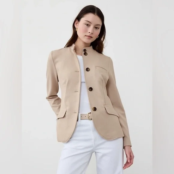 Banana Republic Knit Pique Blazer Hardly Worn Size L - Picture 3 of 12